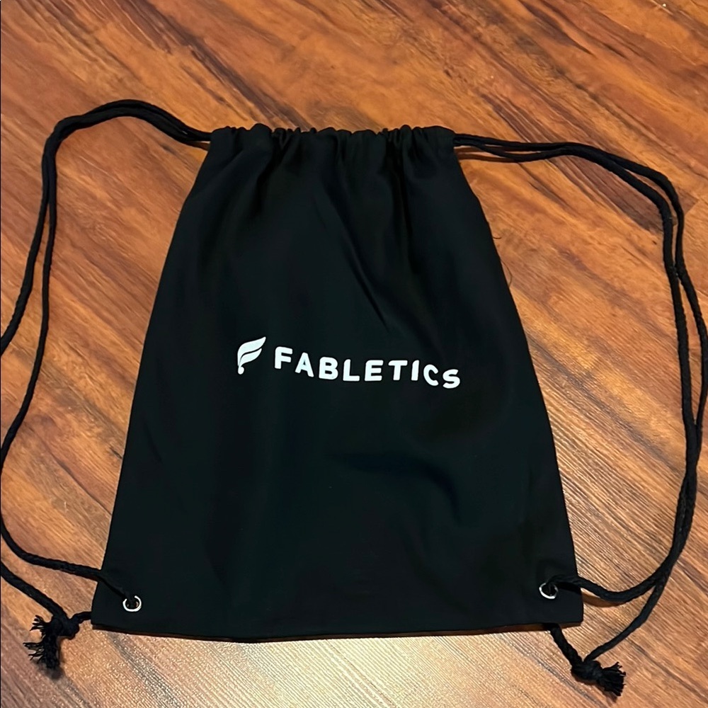Black Fabletics Drawstring Bag Canvas Durable Whi… - image 1